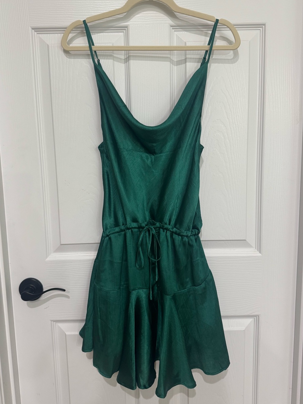 Princess Polly Emerald Green Satin Mini Dress